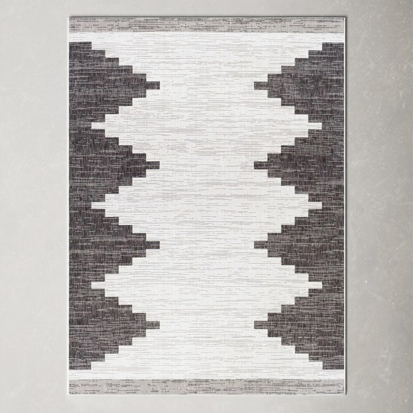 Mortimer Southwestern Charcoal Indoor/Outdoor Area Rug & Reviews